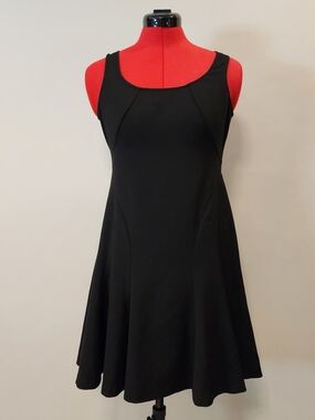 LOFT Black Sleeveless Fit-and-Flare Mini Dress